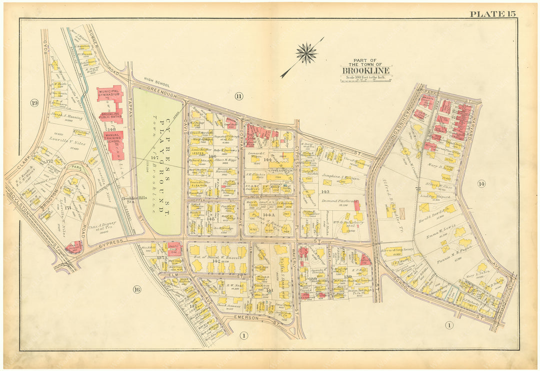 Brookline, Massachusetts 1919 Plate 015