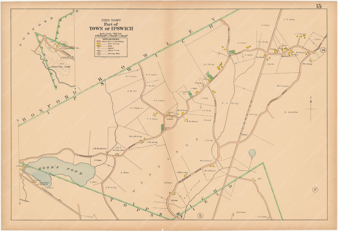 Central Essex County, Massachusetts 1910 Plate 15: Ipswich