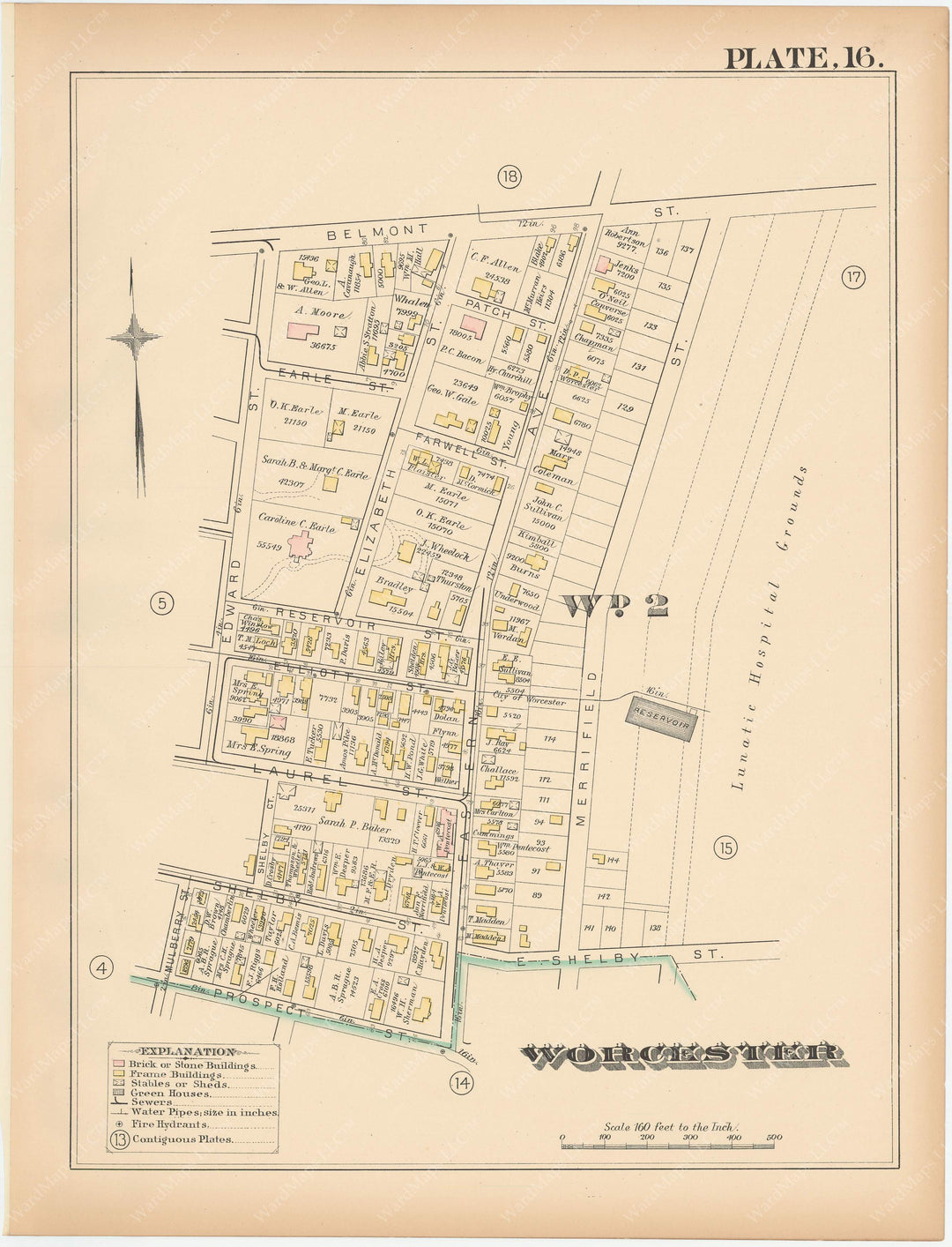 Worcester, Massachusetts 1886 Plate 016