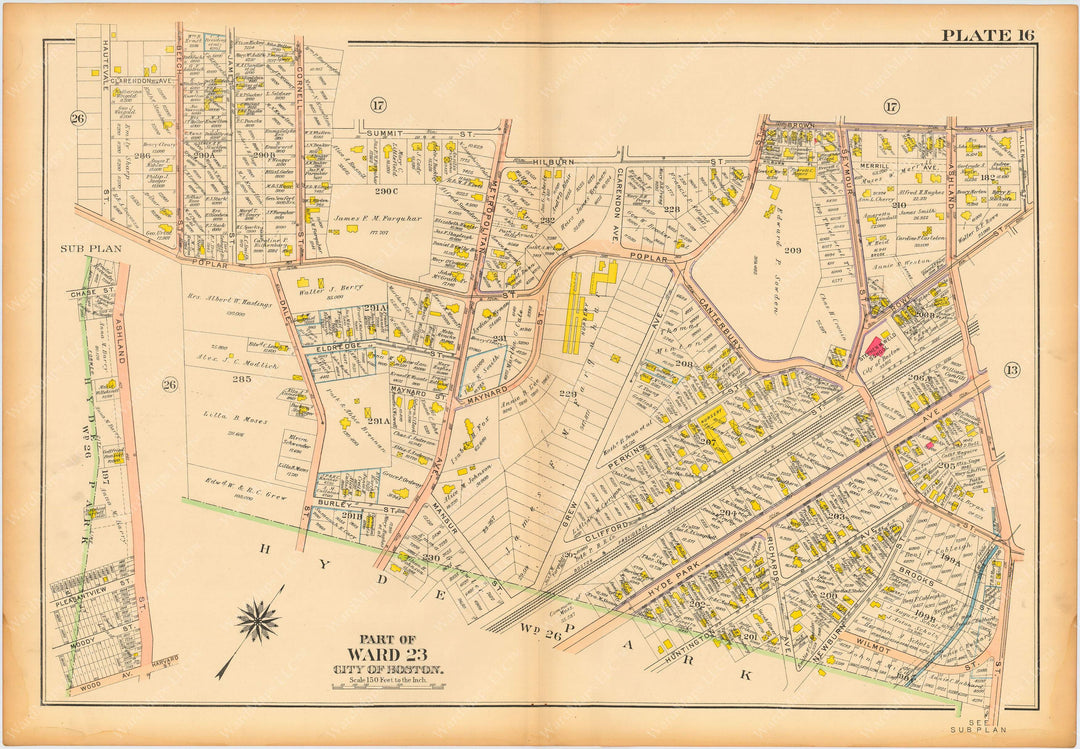 West Roxbury, Massachusetts 1914 Plate 016: Roslindale