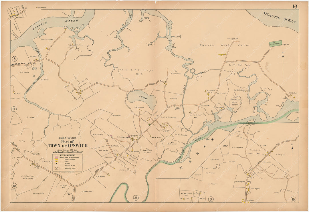 Central Essex County, Massachusetts 1910 Plate 16: Ipswich