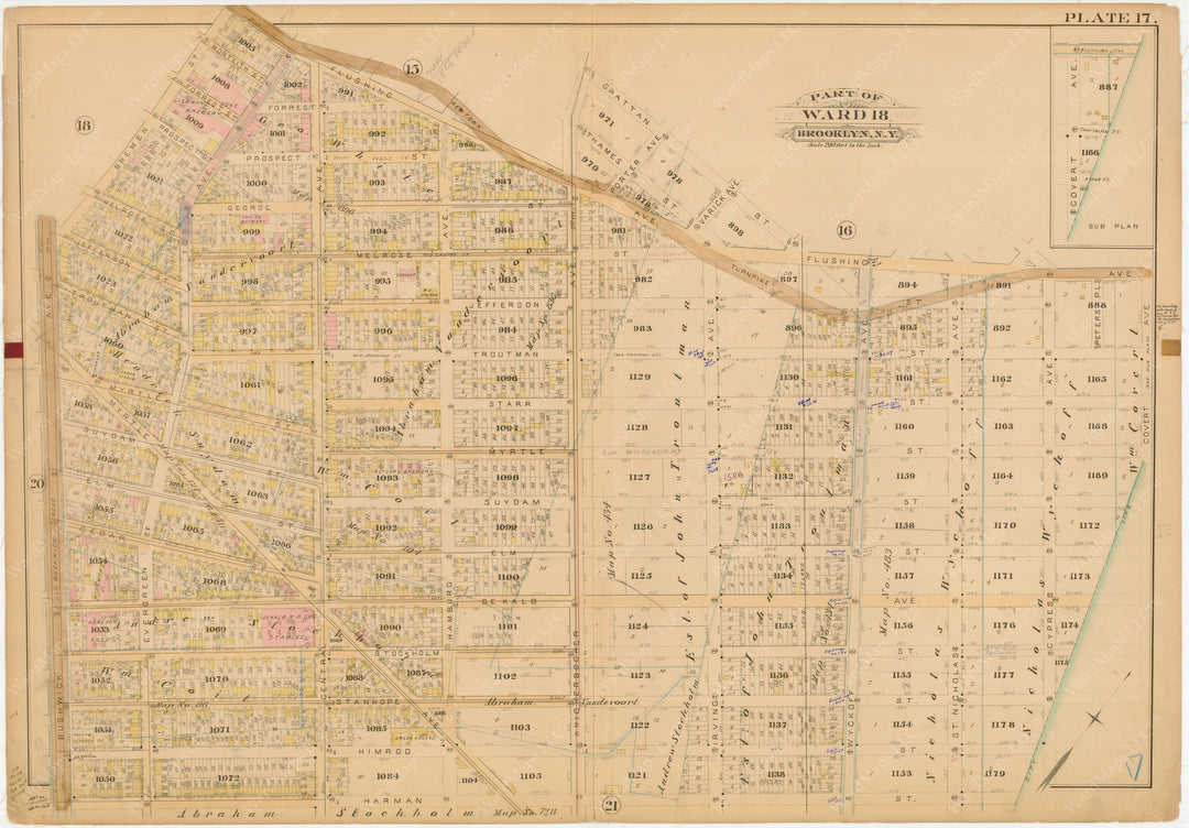 Brooklyn, New York 1886 Plate 017