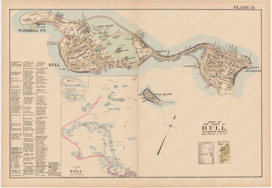 Plymouth County, Massachusetts 1903 Plate 019: Hull