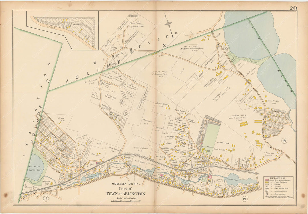 Middlesex County, Massachusetts 1900 Vol. 1: Plate 020 Arlington