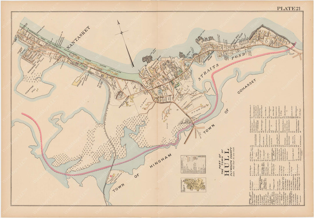 Plymouth County, Massachusetts 1903 Plate 021: Hull