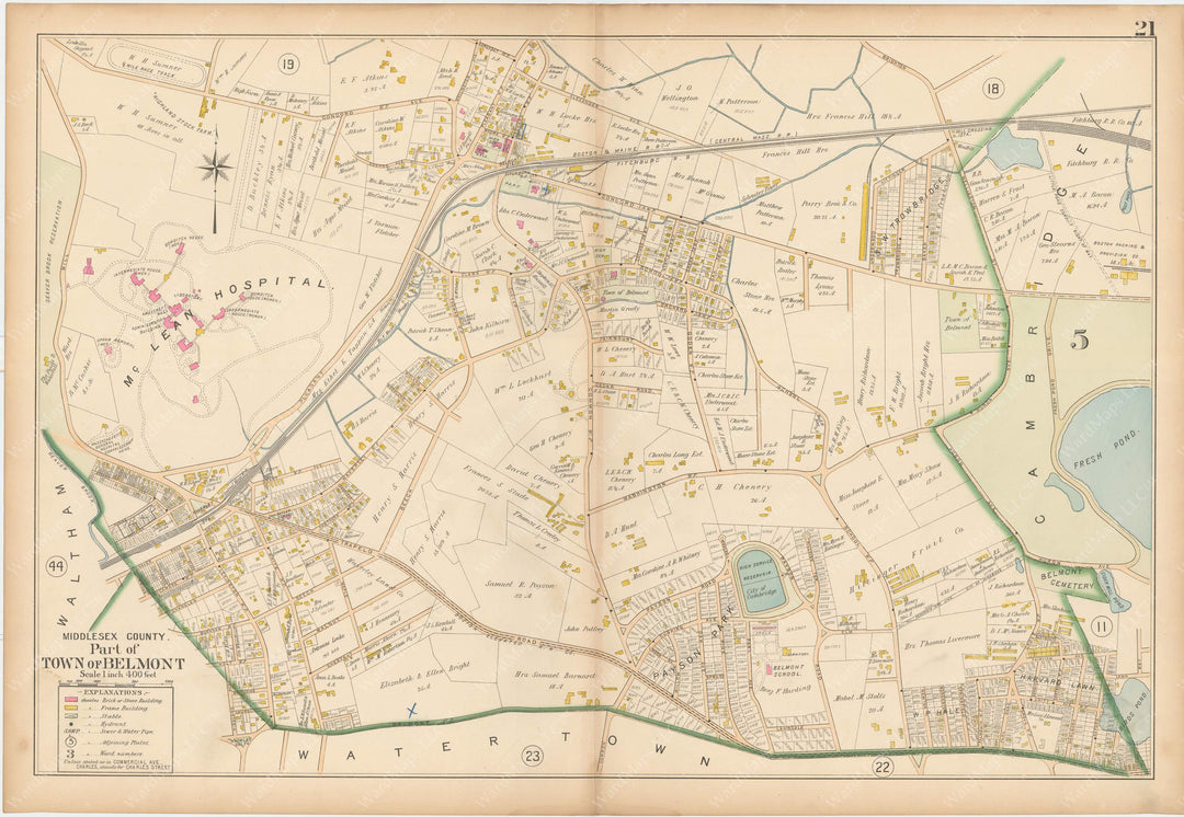 Middlesex County, Massachusetts 1900 Vol. 1: Plate 021 Belmont