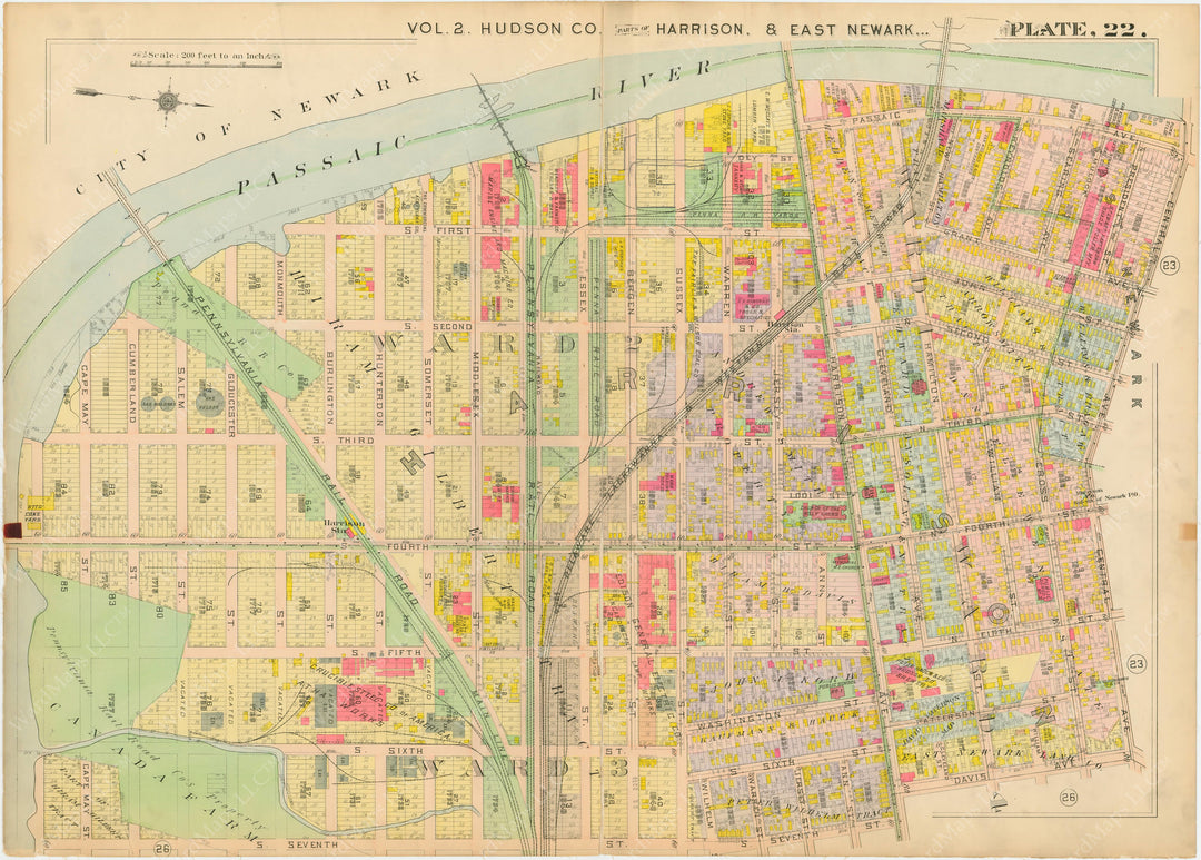 Hudson County, New Jersey 1909 Plate 022: East Newark and Harrison