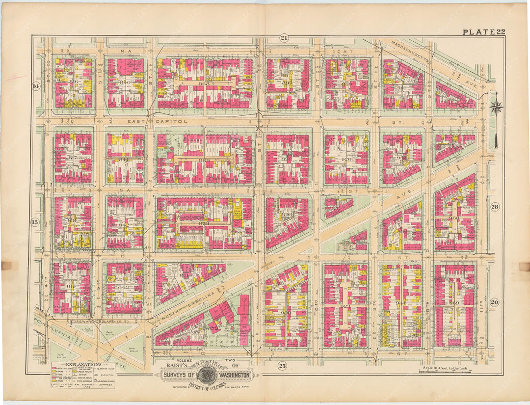 Washington, D.C. 1928, Vol. 2, Inner NE/SE/SW: Plate 022