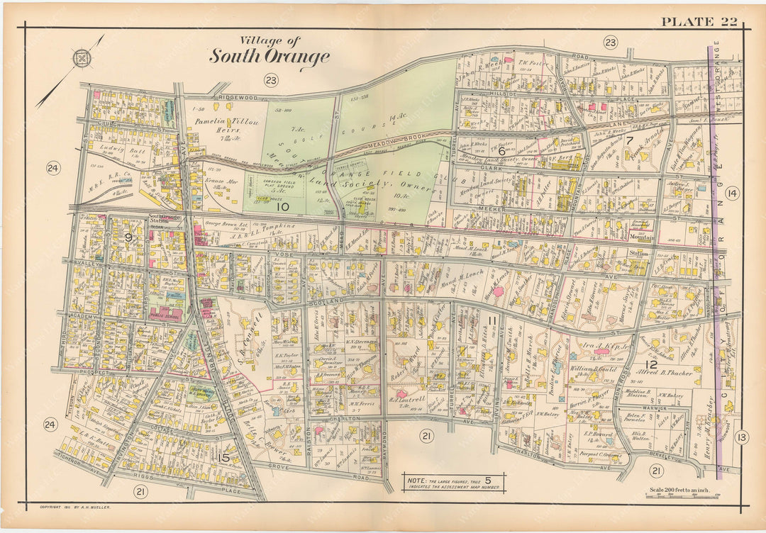 The Oranges, New Jersey 1911 Plate 022: South Orange