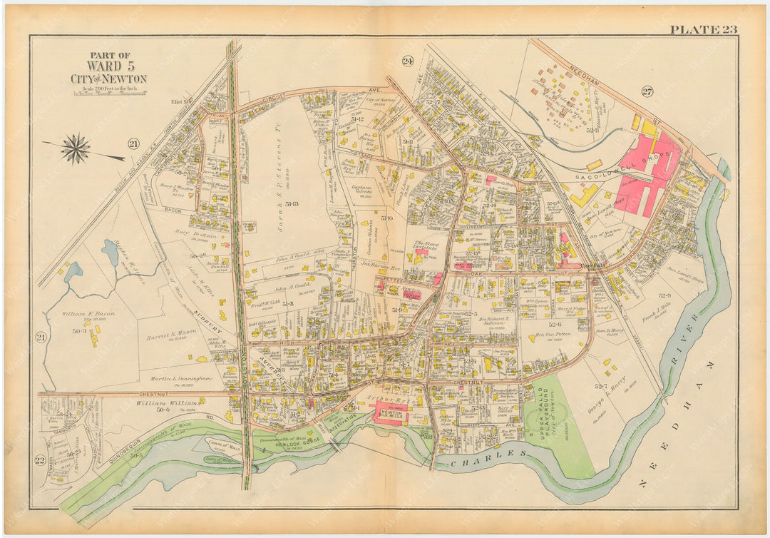 Newton, Massachusetts 1917 Plate 023