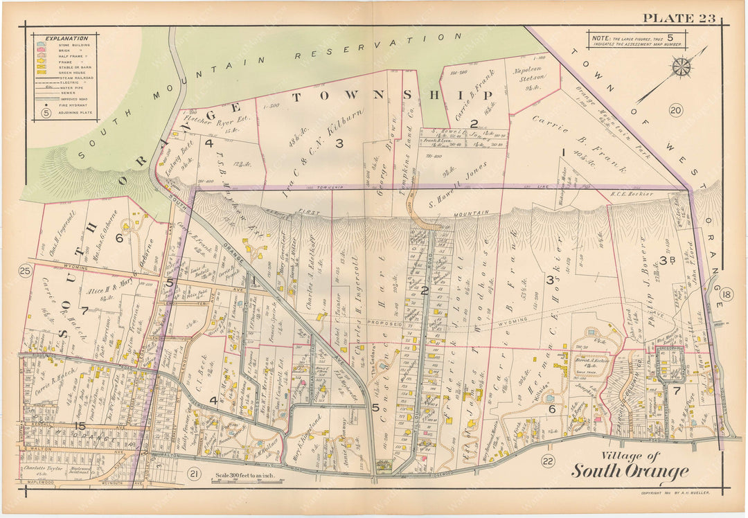 The Oranges, New Jersey 1911 Plate 023: South Orange