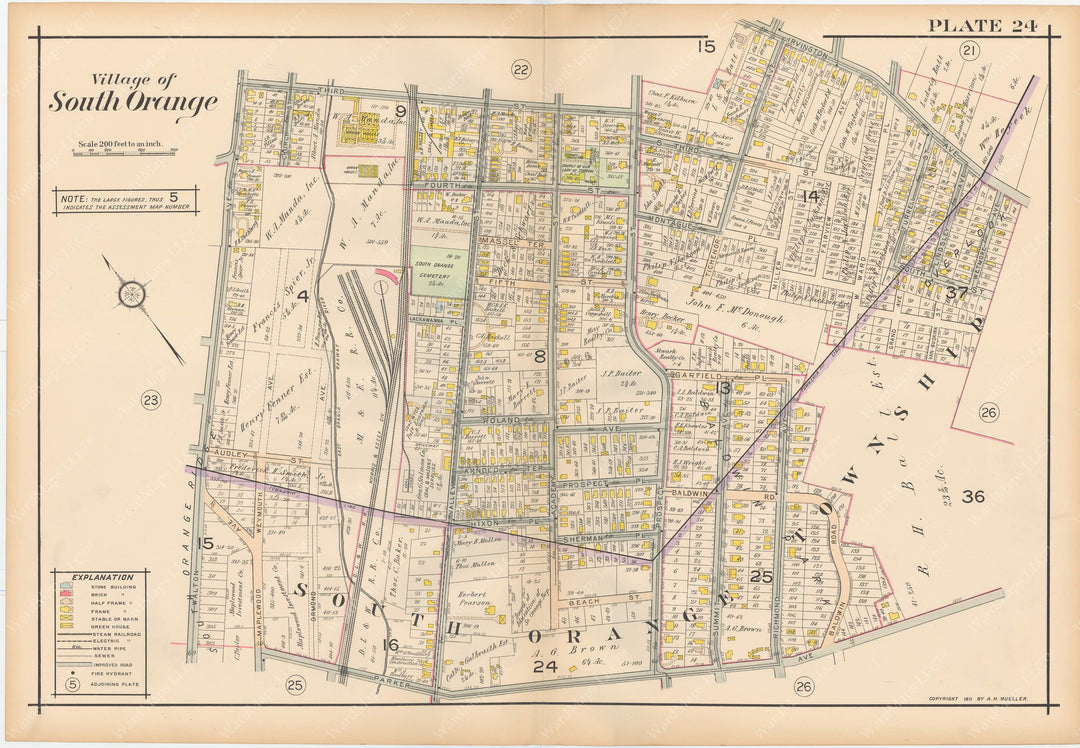 The Oranges, New Jersey 1911 Plate 024: South Orange
