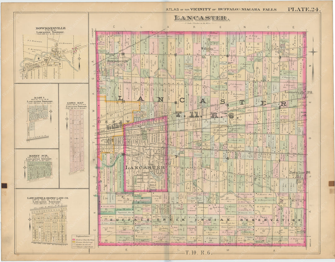 Niagara Falls, North Tonawanda, and Buffalo, New York 1893 Plate 024: Lancaster