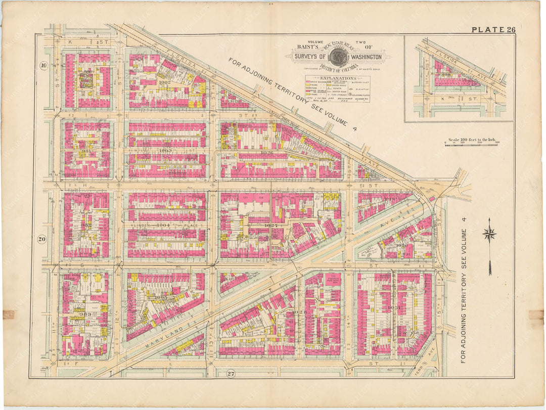 Washington, D.C. 1928, Vol. 2, Inner NE/SE/SW: Plate 026