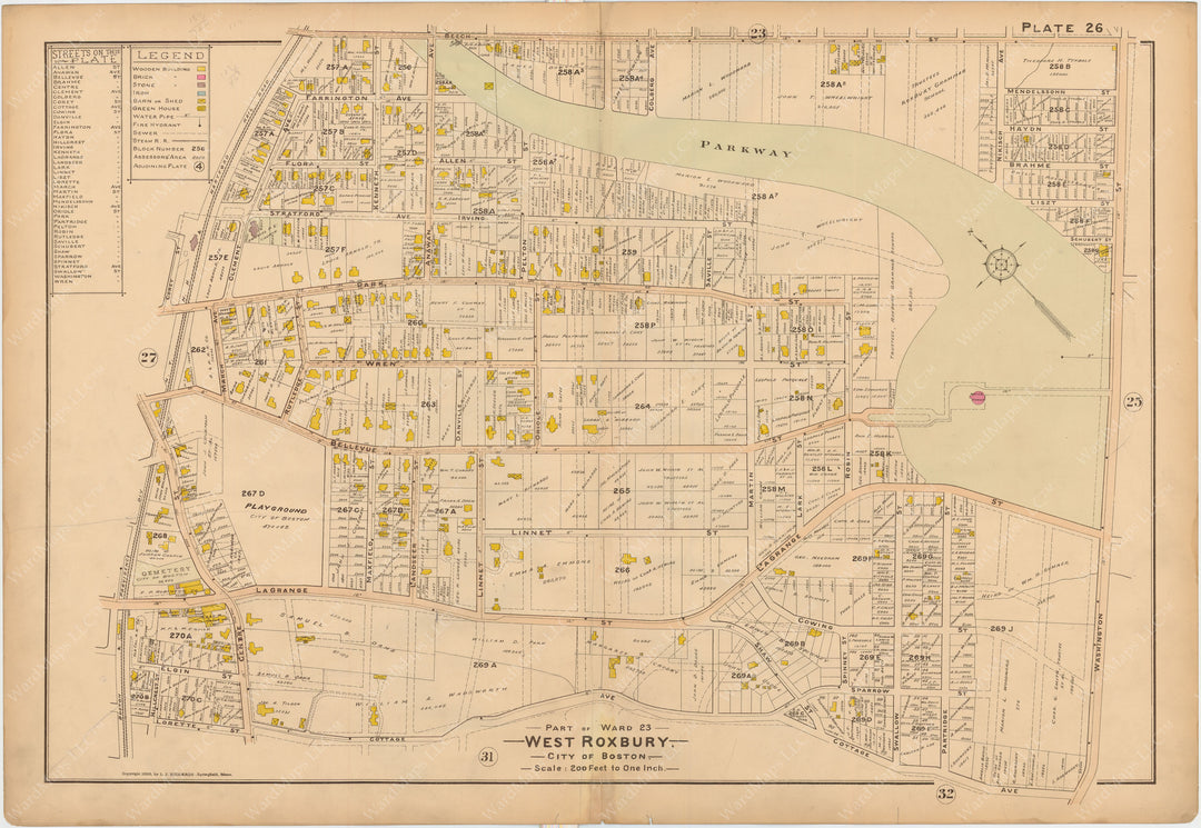 Dorchester, West Roxbury, and Brighton 1899 Plate 026: West Roxbury