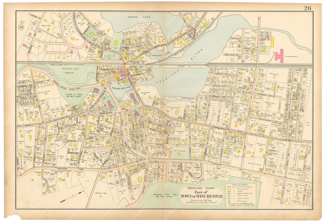 Middlesex County, Massachusetts 1906 Vol. 2: Plate 026 Winchester Center