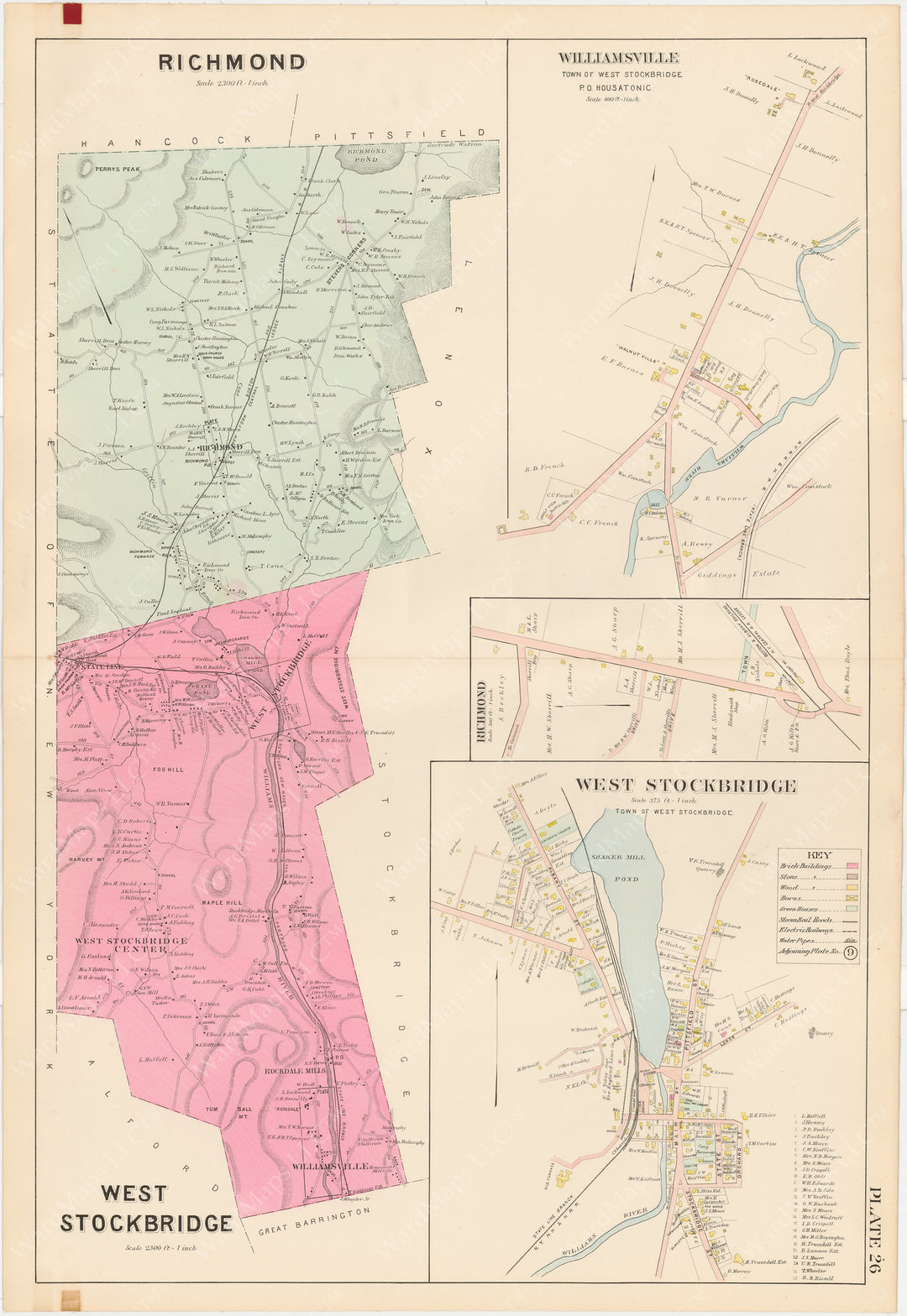 Berkshire County, Massachusetts 1904 Plate 026: Richmond and West Stockbridge