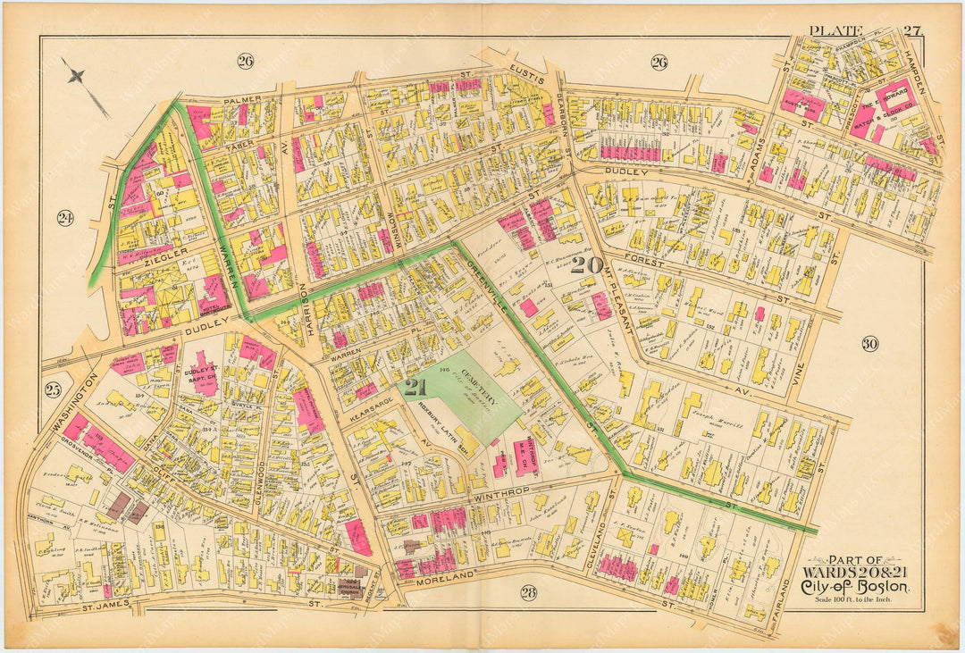 Boston and Roxbury, Massachusetts 1890 Plate 027