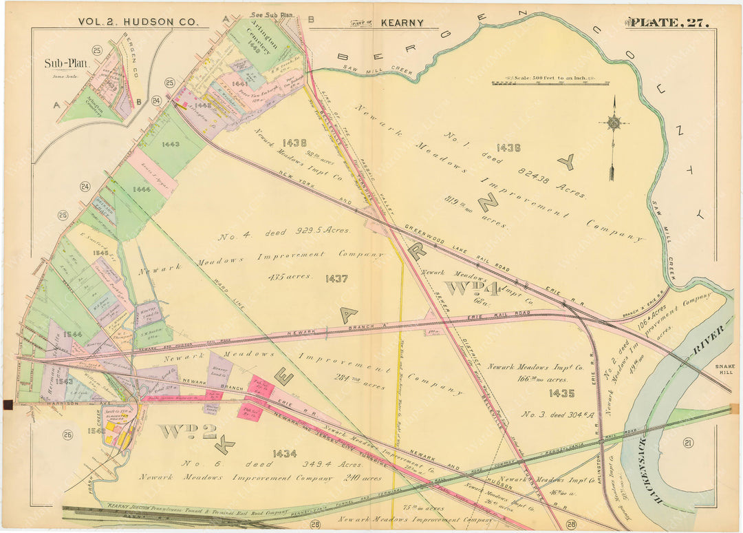 Hudson County, New Jersey 1909 Plate 027: Kearny