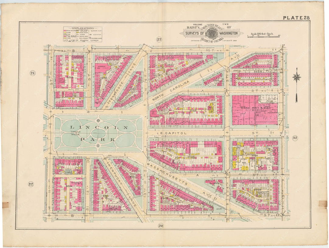 Washington, D.C. 1928, Vol. 2, Inner NE/SE/SW: Plate 028