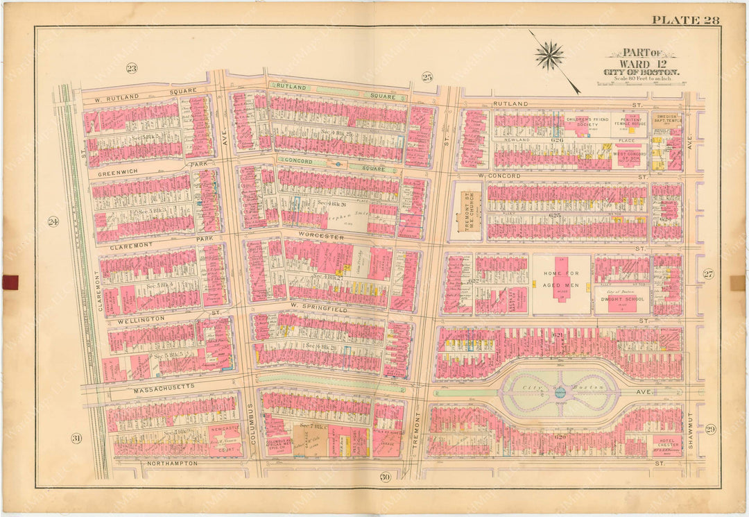 Boston, Massachusetts 1912 Plate 028