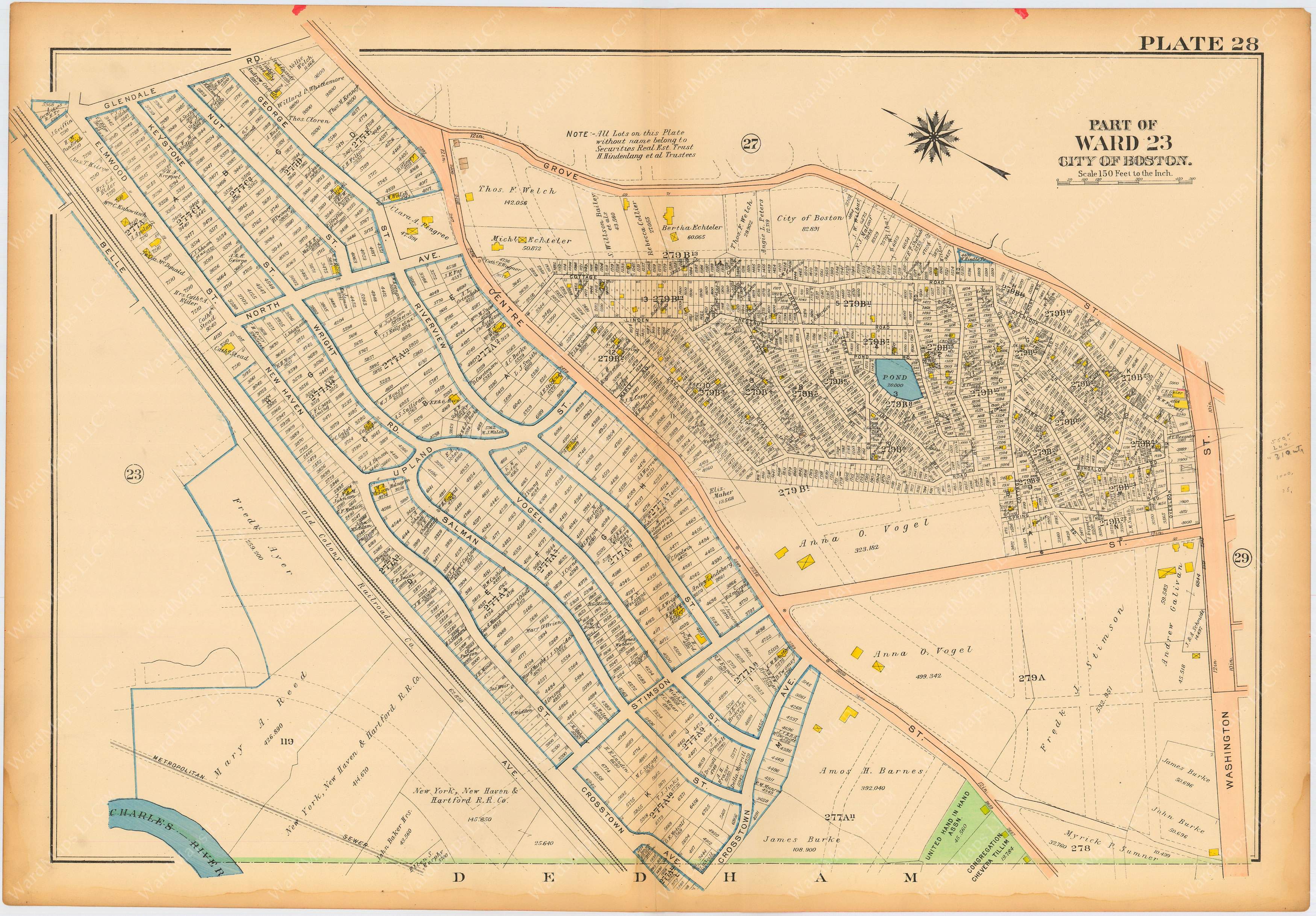 West Roxbury, Massachusetts 1914 Plate 028 – WardMaps LLC