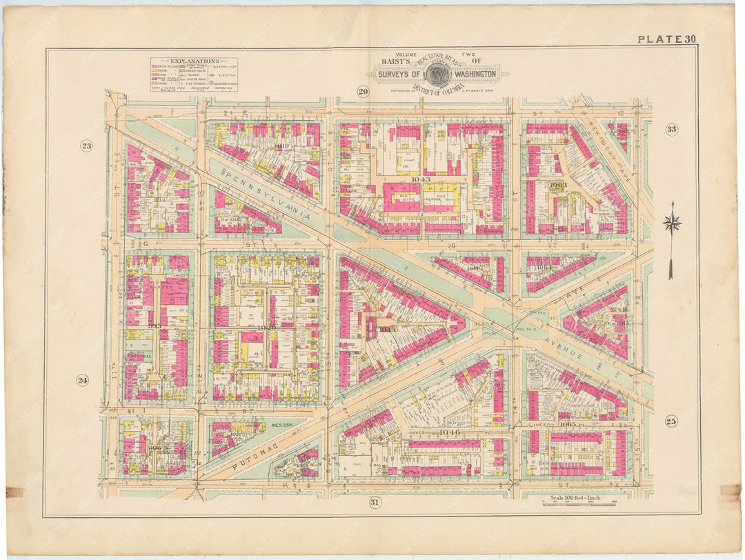 Washington, D.C. 1928, Vol. 2, Inner NE/SE/SW: Plate 030