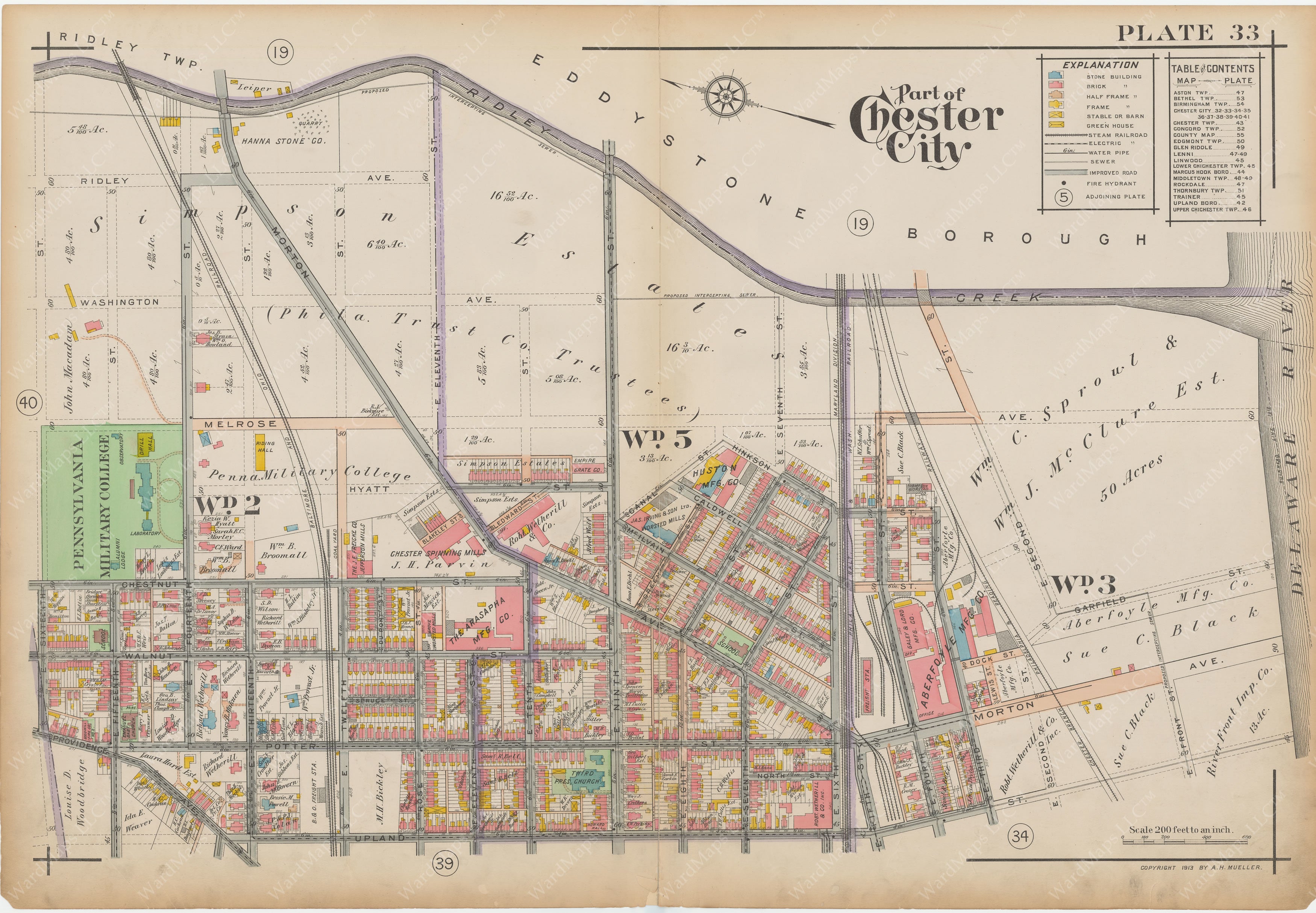 Delaware County, Pennsylvania, Vol. 2, 1913 Plate 033: Chester ...