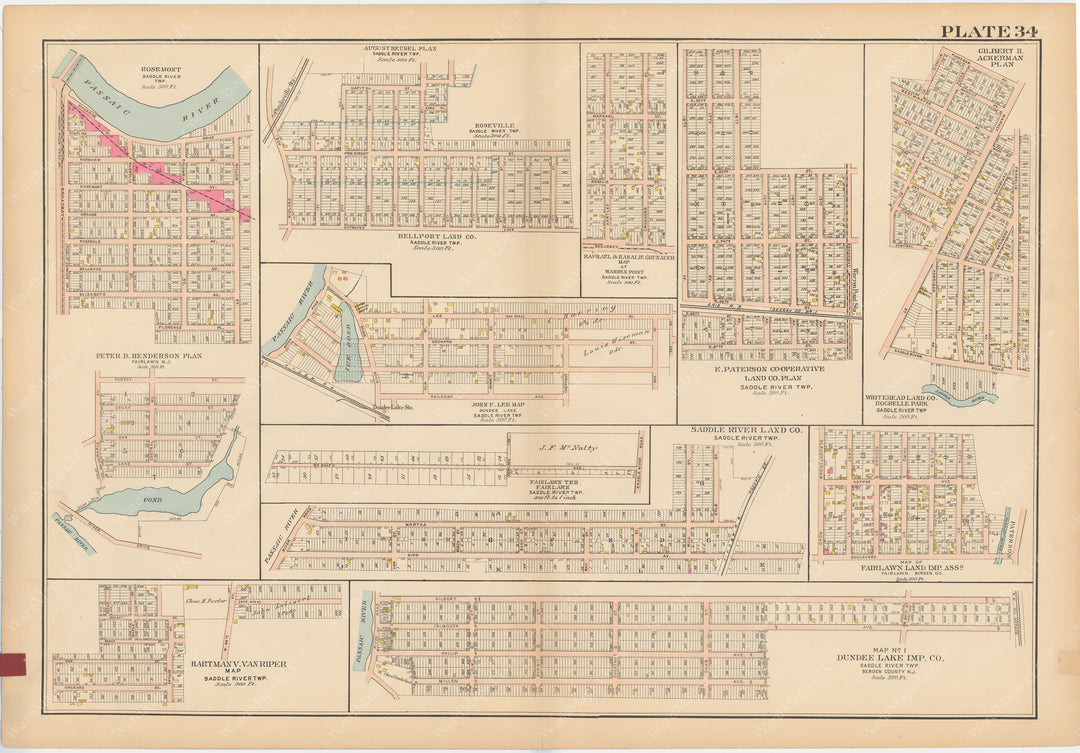 Bergen County, New Jersey, Vol. 2, 1913 Plate 034: Fairlawn and Saddle River