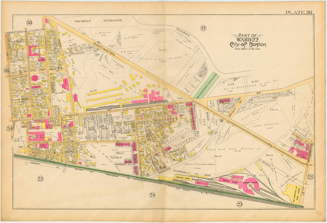 Boston and Roxbury, Massachusetts 1890 Plate 036