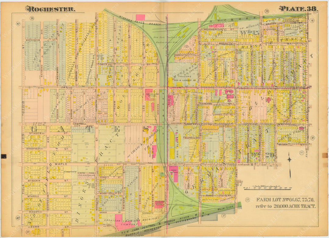 Rochester, New York 1910 Plate 038: with Gates
