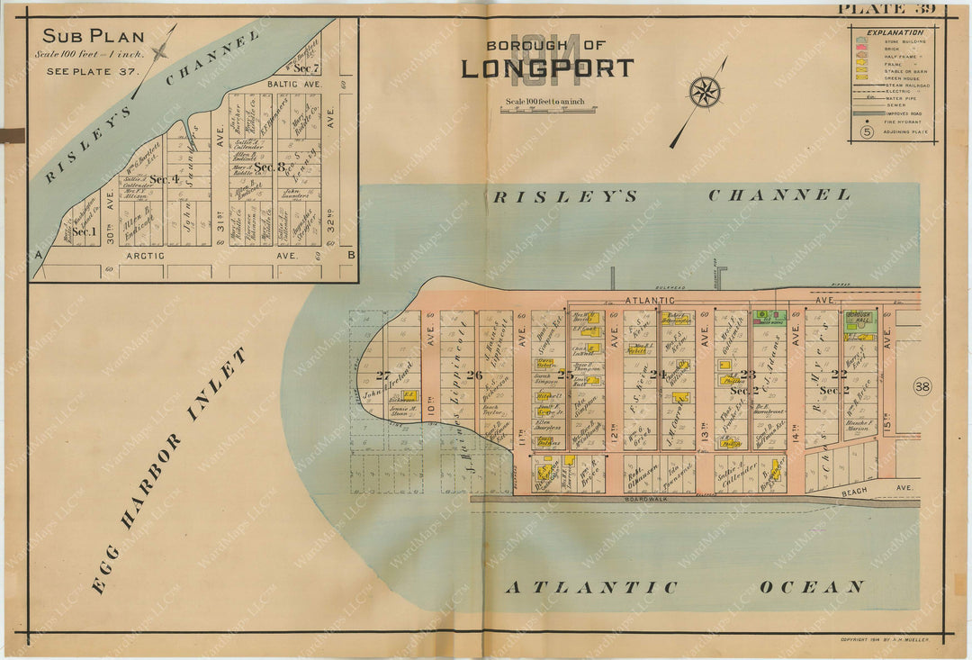 Longport, New Jersey 1914 Plate 039