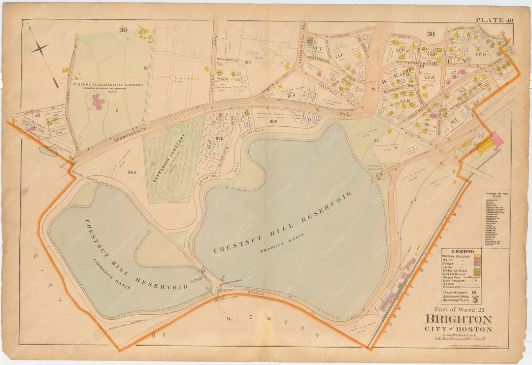 Dorchester, West Roxbury, and Brighton 1899 Plate 040: Brighton