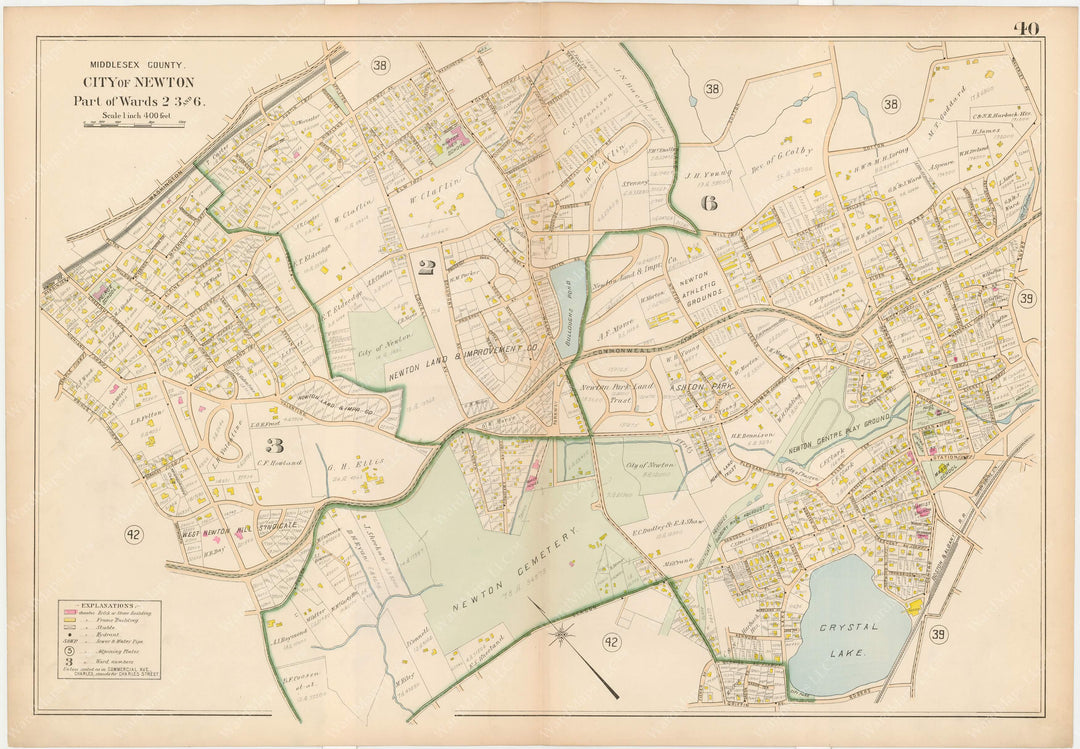 Middlesex County, Massachusetts 1900 Vol. 1: Plate 040 Newton