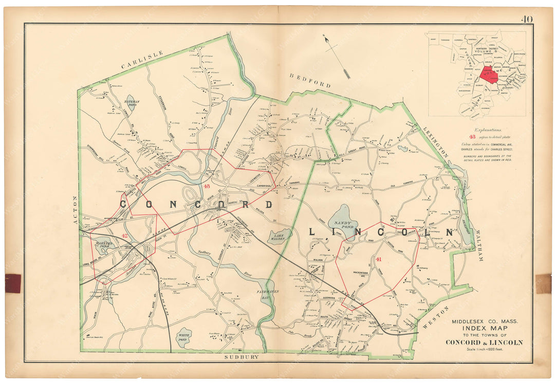 Middlesex County, Massachusetts 1906 Vol. 2: Plate 040 Concord and Lincoln