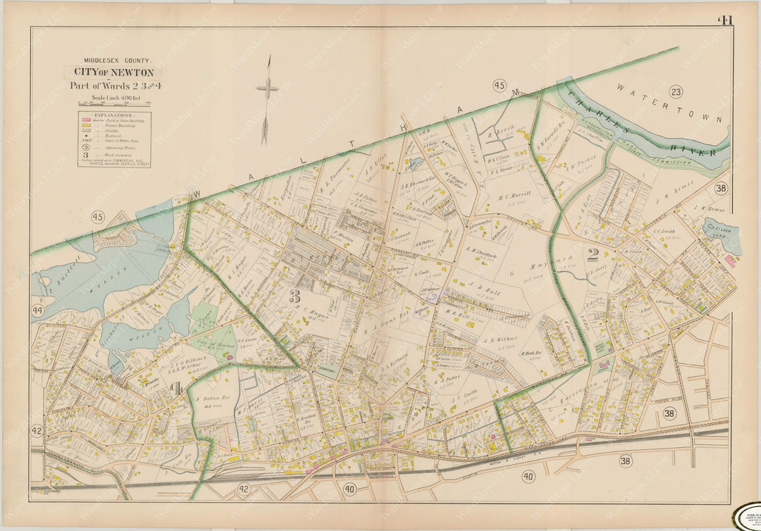 Middlesex County, Massachusetts 1900 Vol. 1: Plate 041 Newton