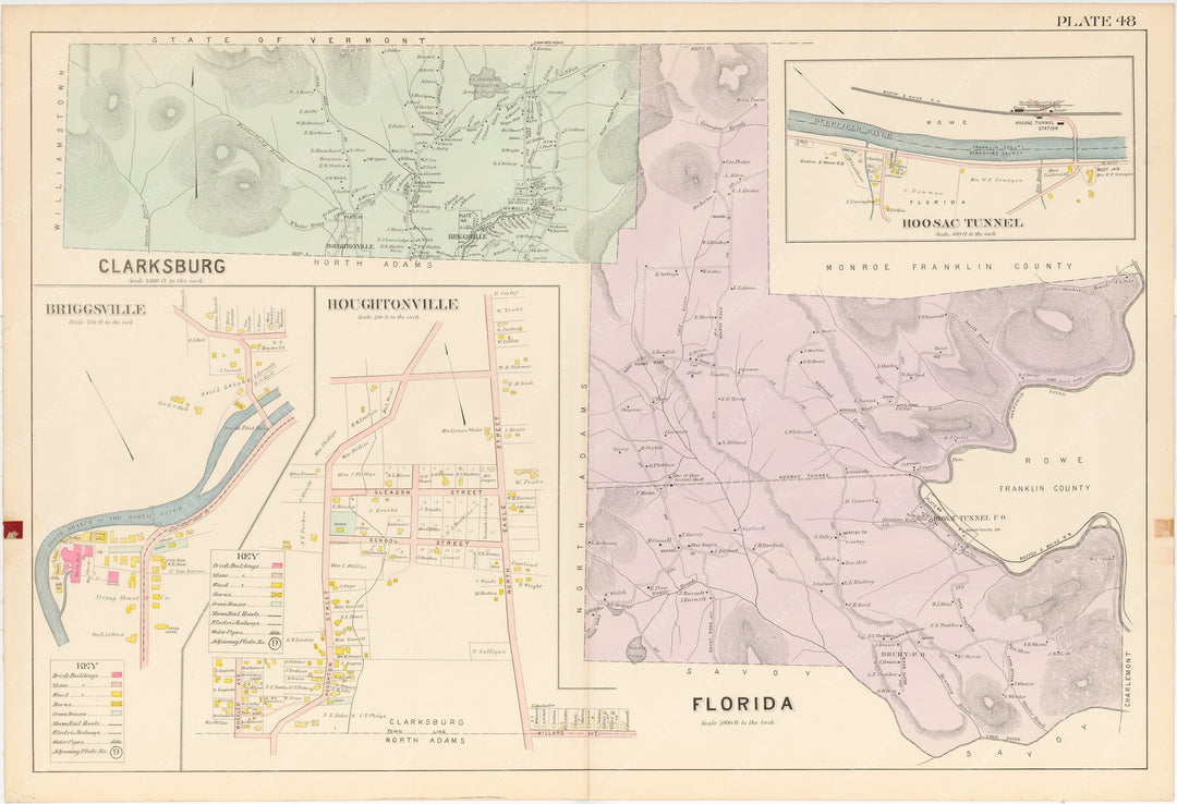 Berkshire County, Massachusetts 1904 Plate 048: Clarksburg and Florida
