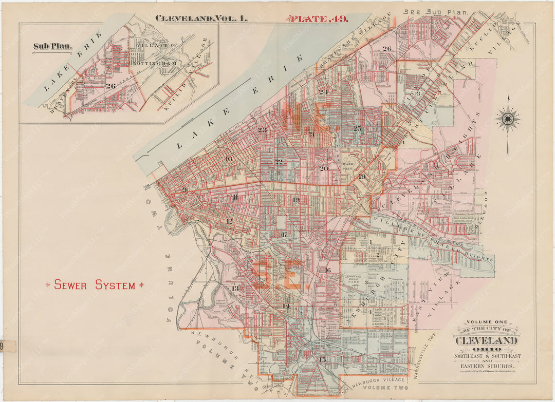 Cleveland, Ohio, Vol. 1, 1912 Plate 049 Sewer System