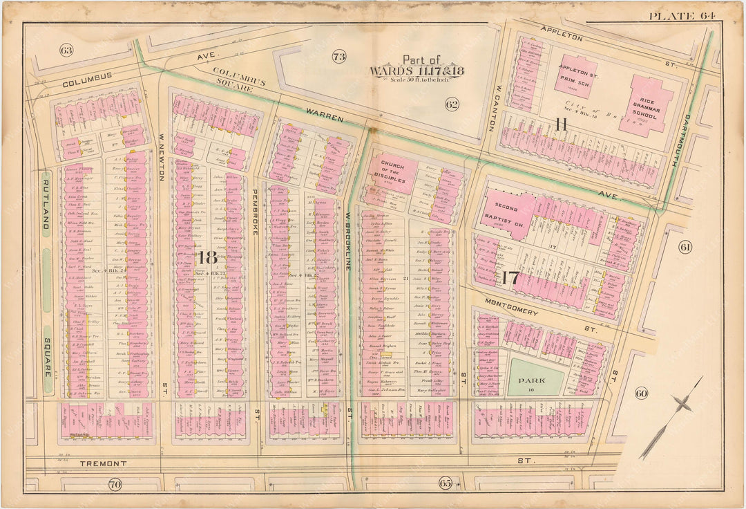 Boston, Massachusetts 1888 Vol. 2 Plate 064