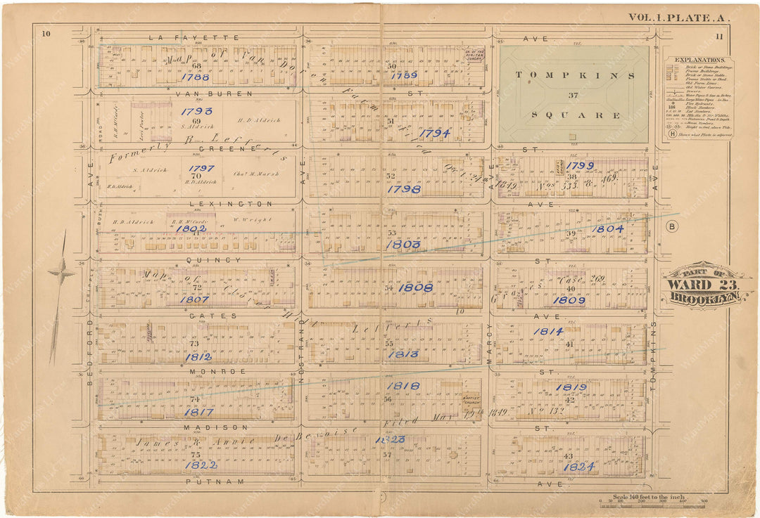 Brooklyn, New York 1880 Vol. 1: Plate A