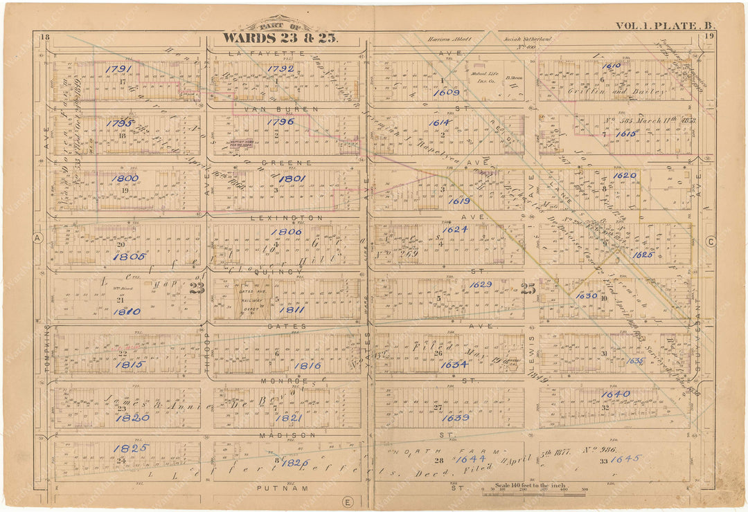 Brooklyn, New York 1880 Vol. 1: Plate B