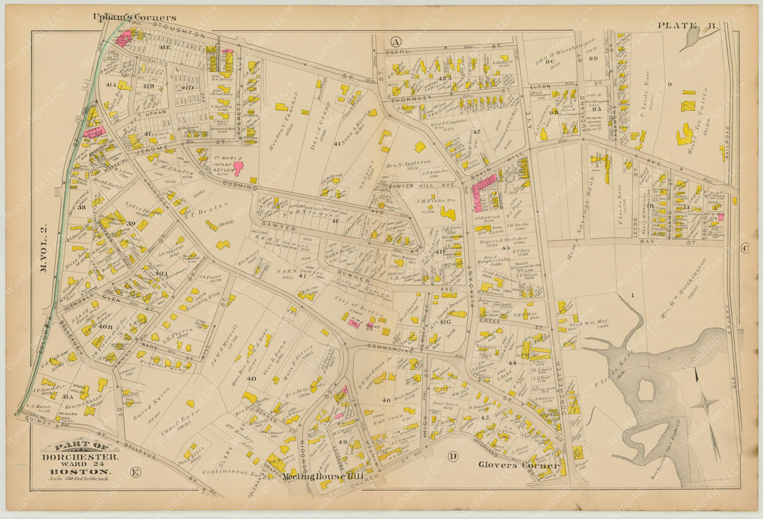 Dorchester, Massachusetts 1884 Plate B