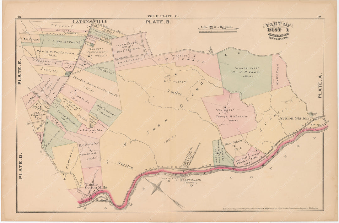 Baltimore, Maryland and Environs, Vol. 2, 1877 Plate C