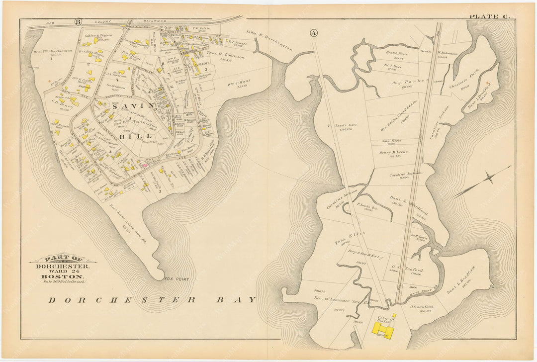 Dorchester, Massachusetts 1884 Plate C