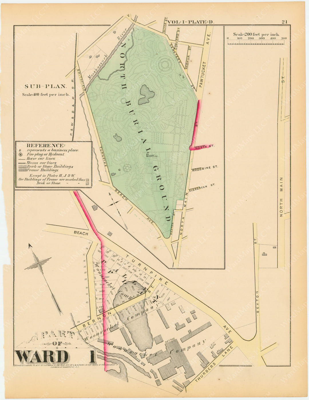 Providence, Rhode Island, Vol. 1, 1875 Plate D