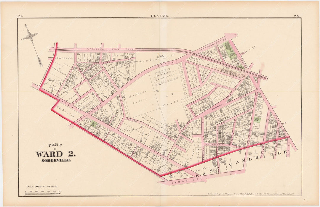 Somerville, Massachusetts 1874 Plate E