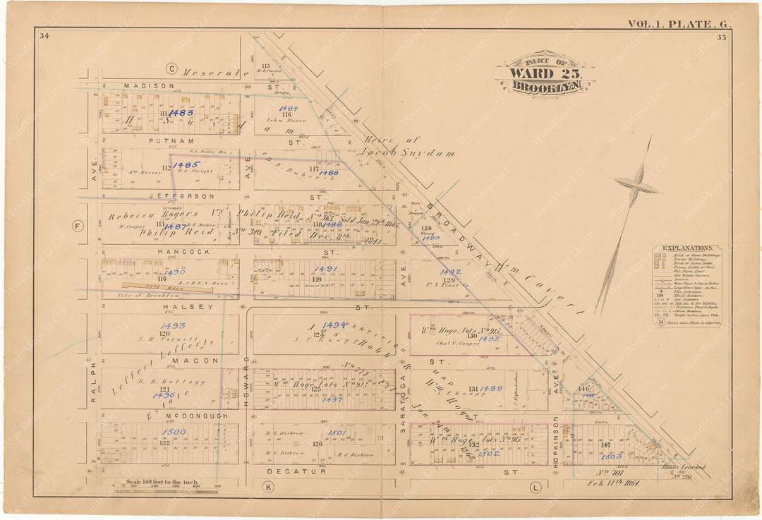 Brooklyn, New York 1880 Vol. 1: Plate G