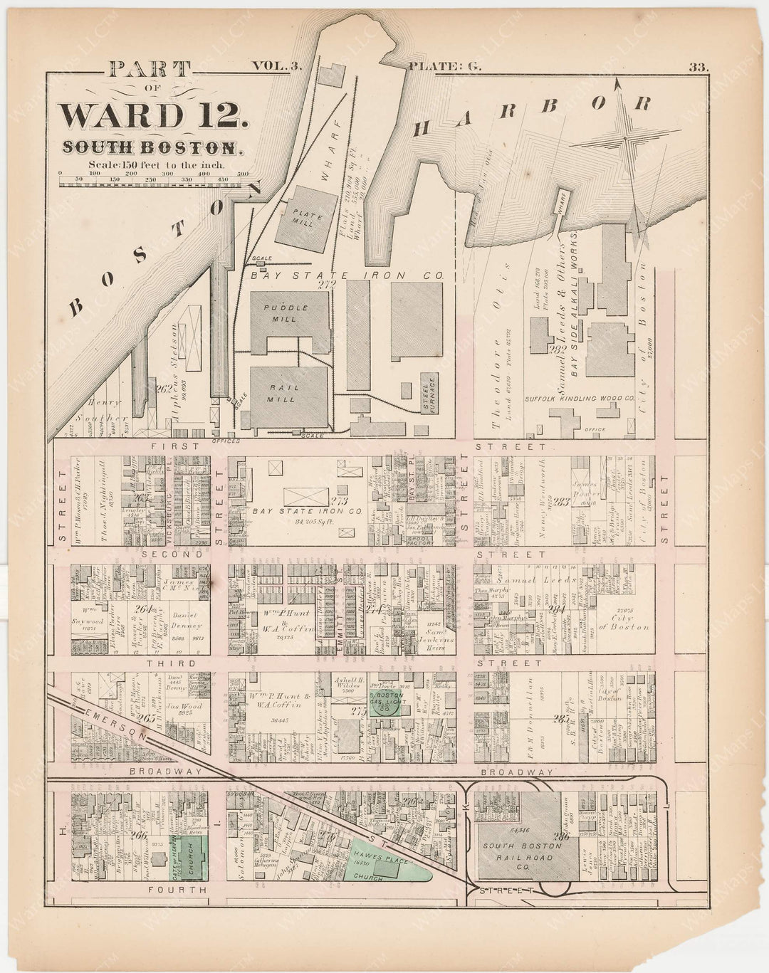 South Boston, Massachusetts 1874 Plate G