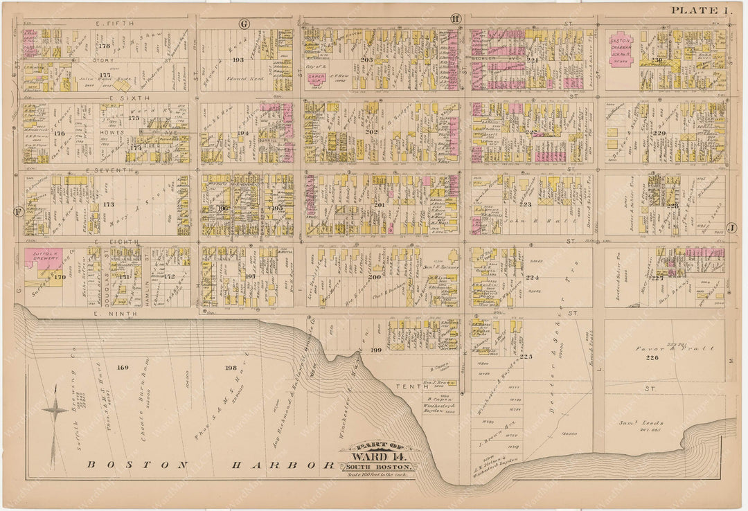 South Boston, Massachusetts 1884 Plate I