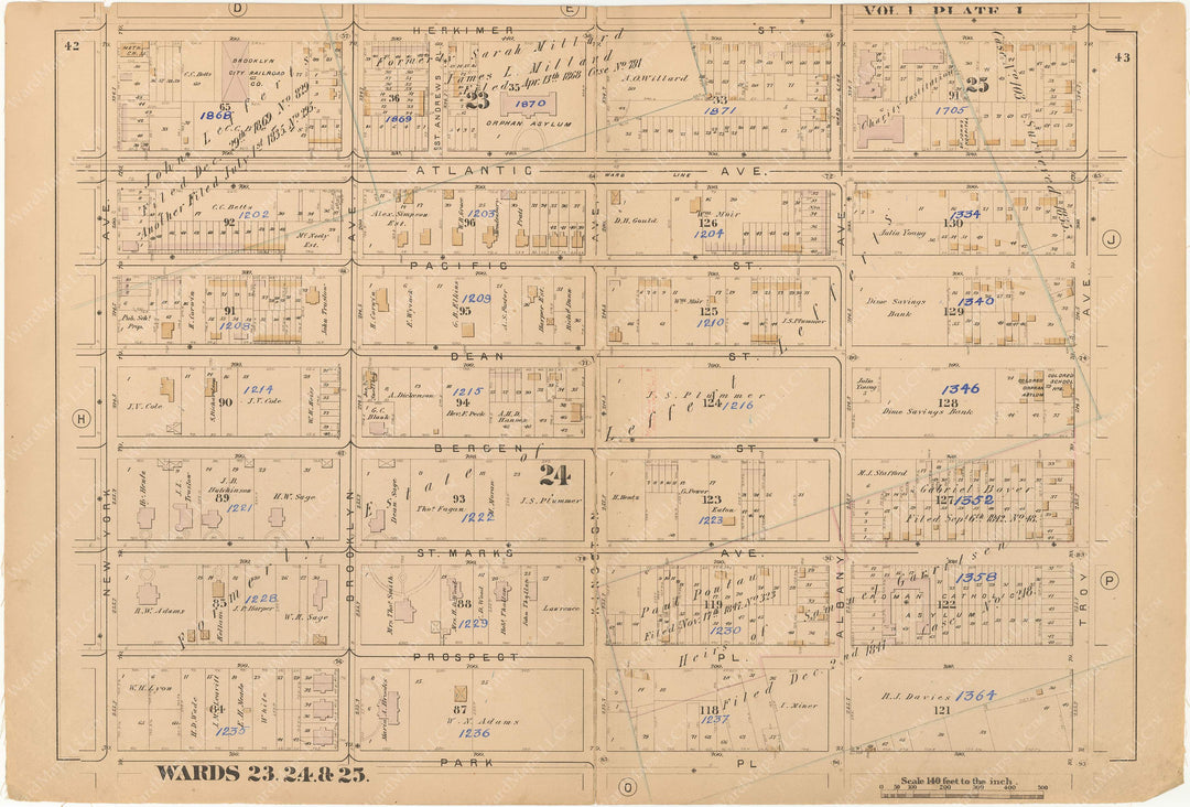 Brooklyn, New York 1880 Vol. 1: Plate I